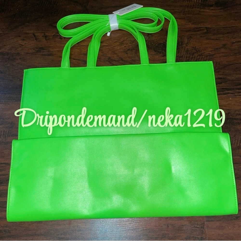 Large Highlighter Green Telfar Bag - Picture 3 of 6